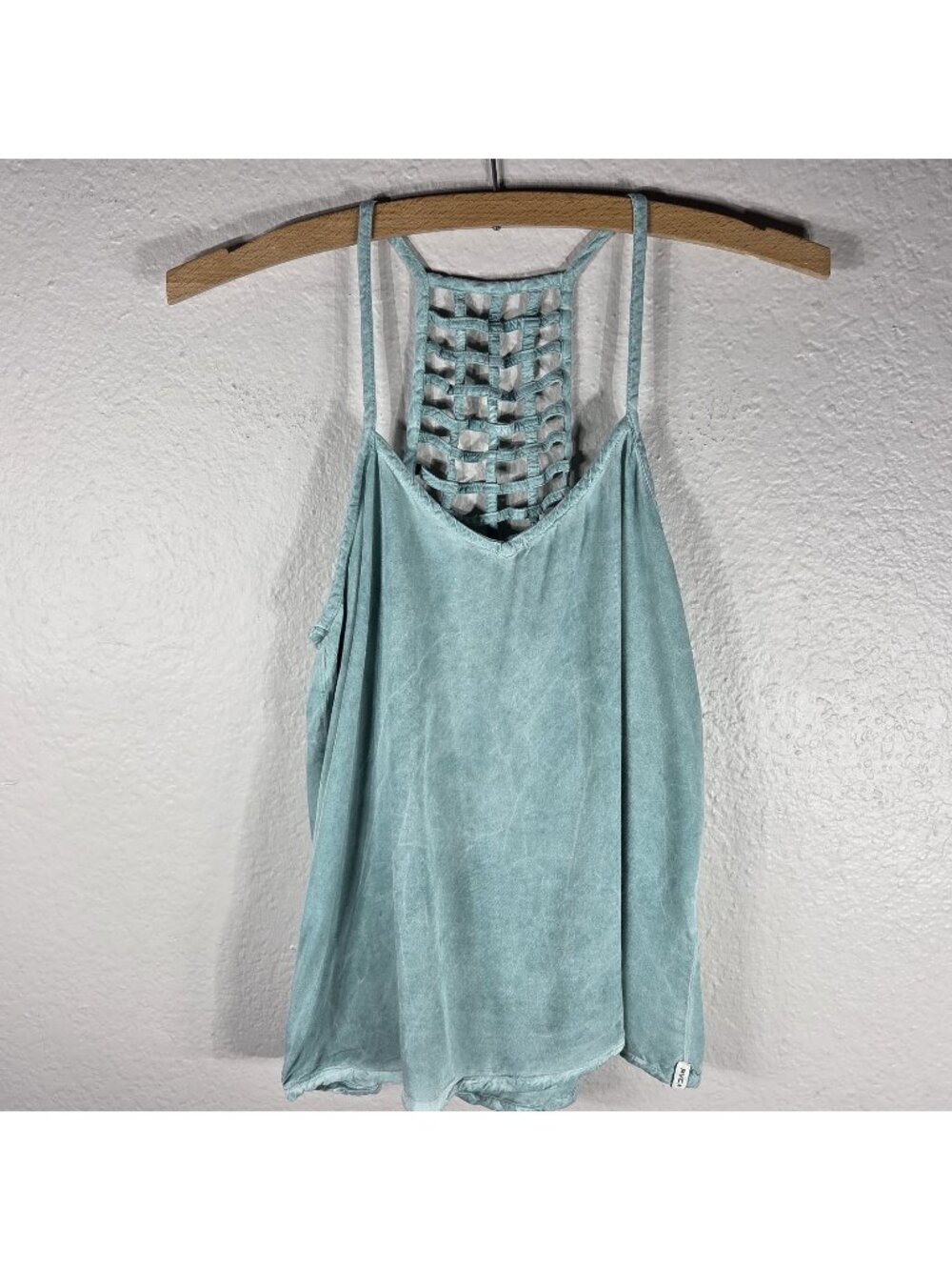 RVCA Fight Or Flight Washed Mint Green Sleeveless Tank Top Size XS Caging Back